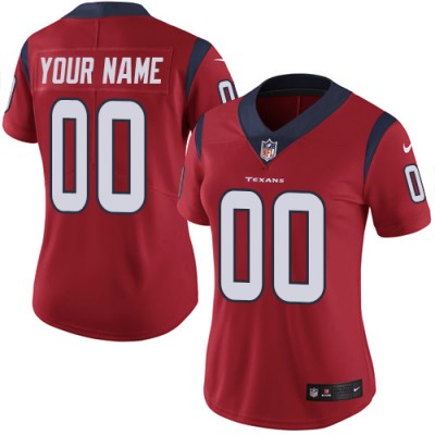 Nike Houston Texans Customized Red Alternate Stitched Vapor Untouchable Limited Women's NFL Jersey